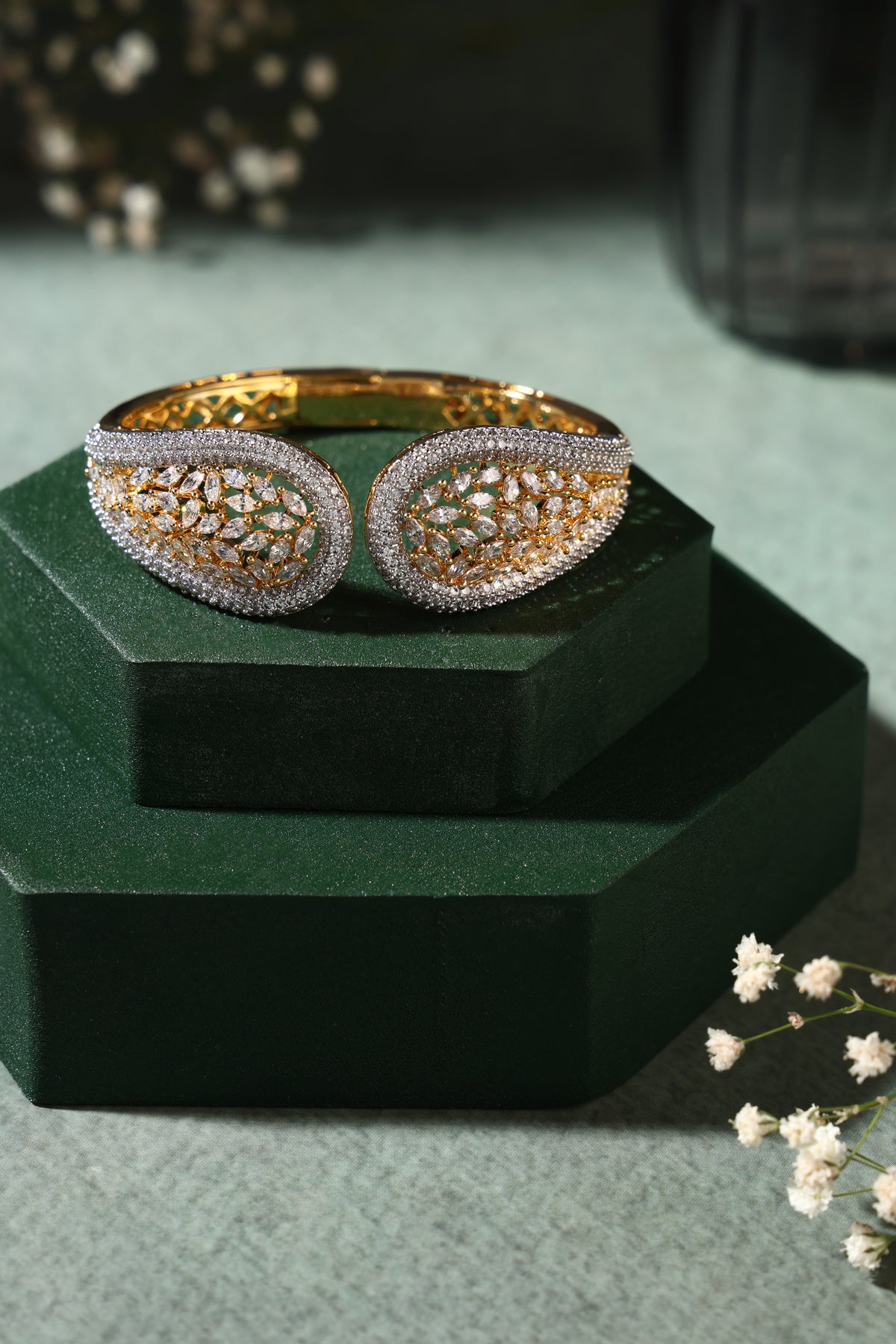 Golden Aura Crystal Cuff