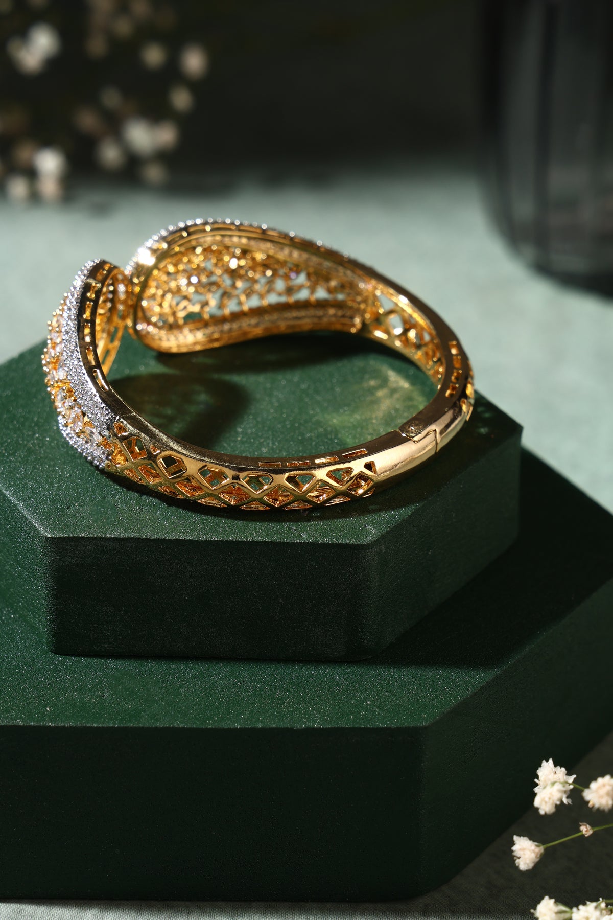 Golden Aura Crystal Cuff