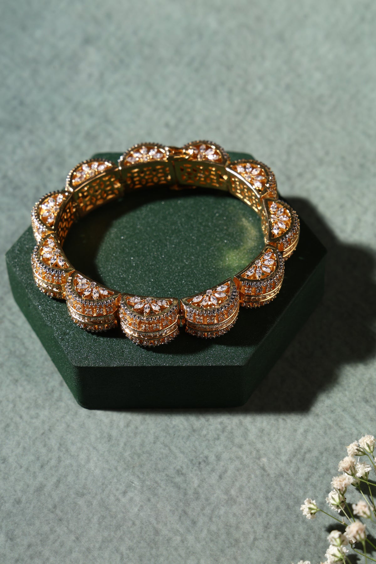 Amber Glow Crystal Bangle