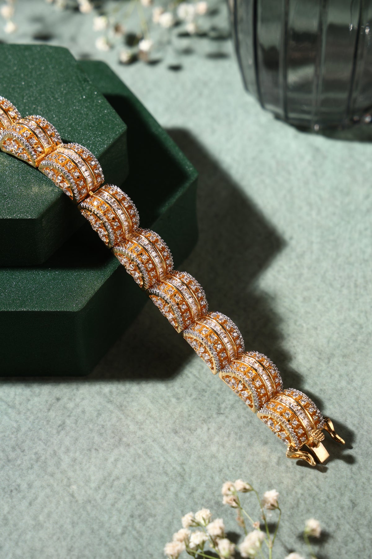 Amber Glow Crystal Bangle