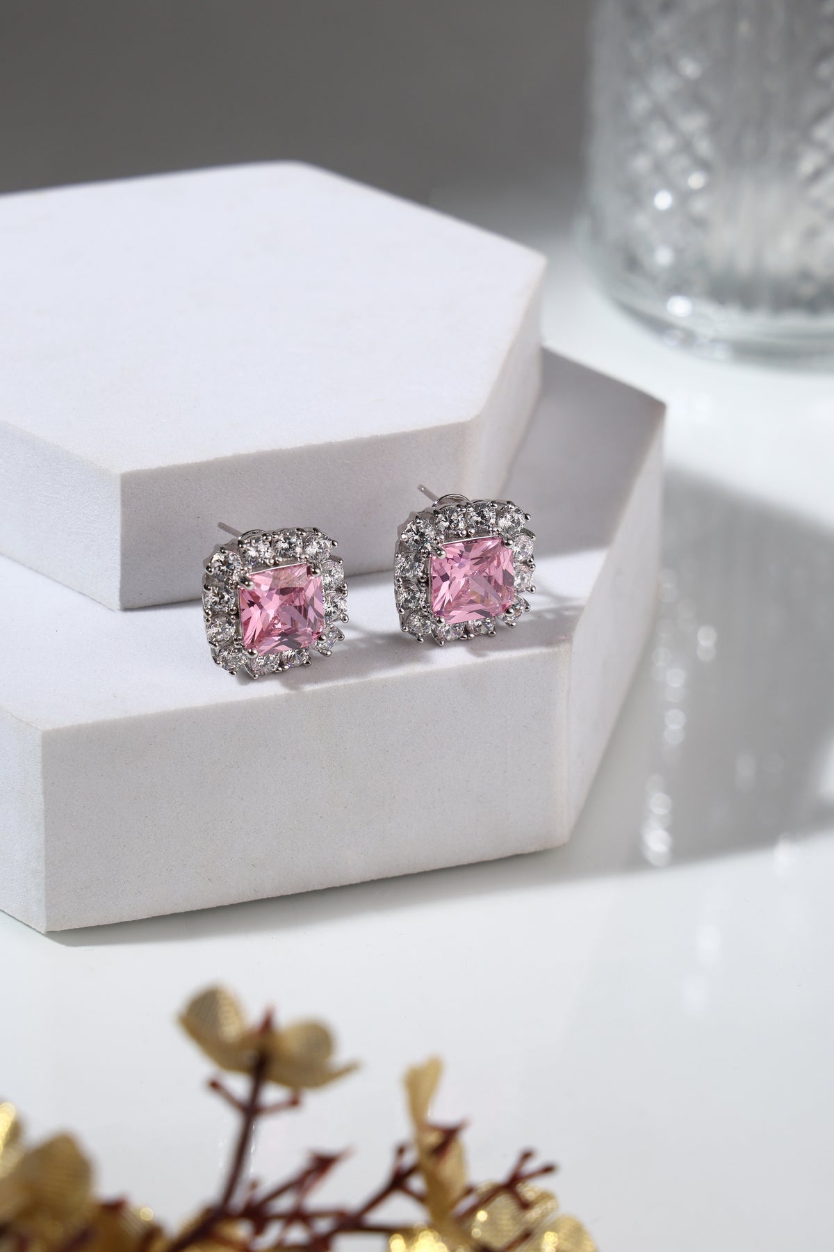 Rosé Lumière Crystal Stud Earrings