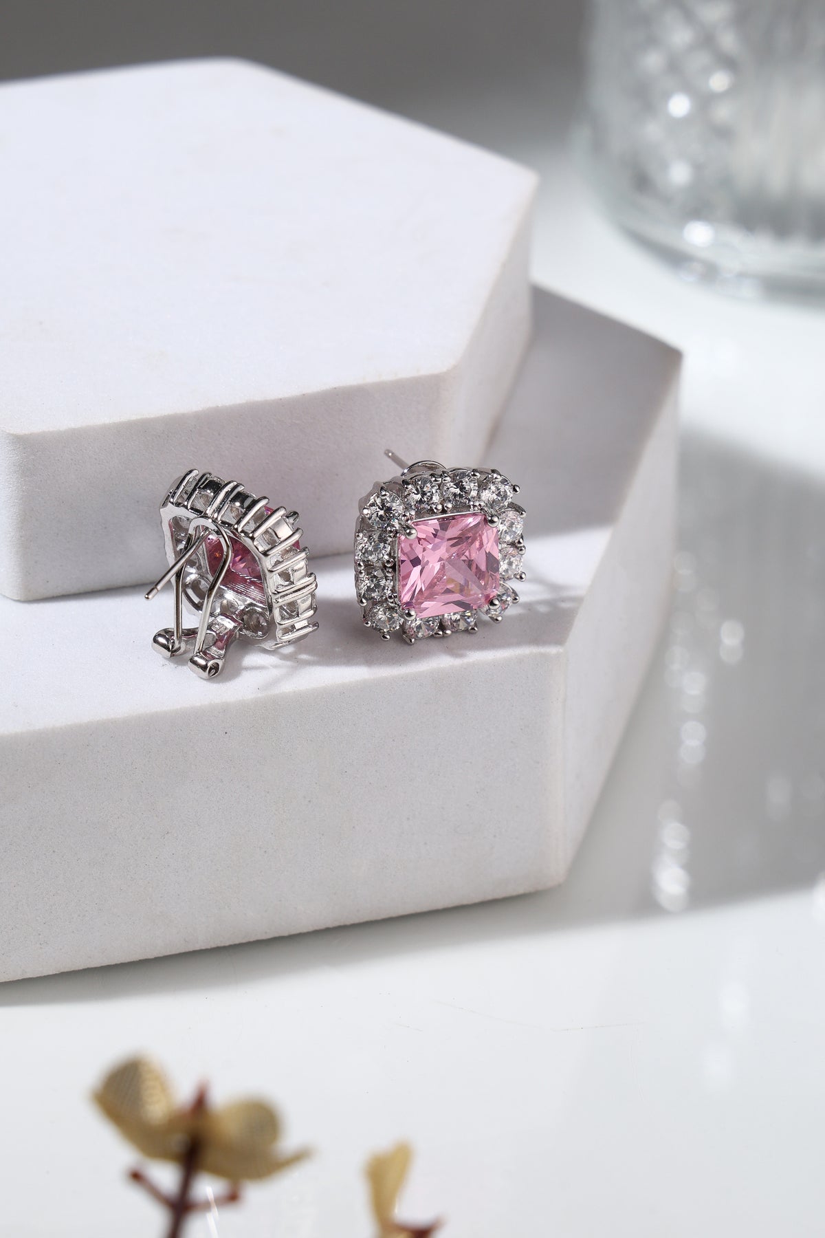 Rosé Lumière Crystal Stud Earrings