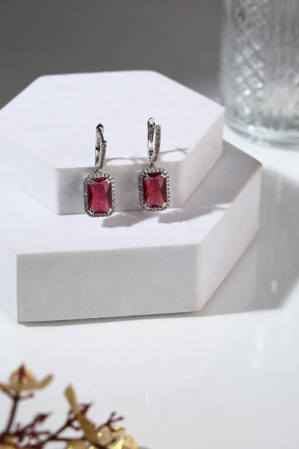 Rosalie Ruby Drop Earrings