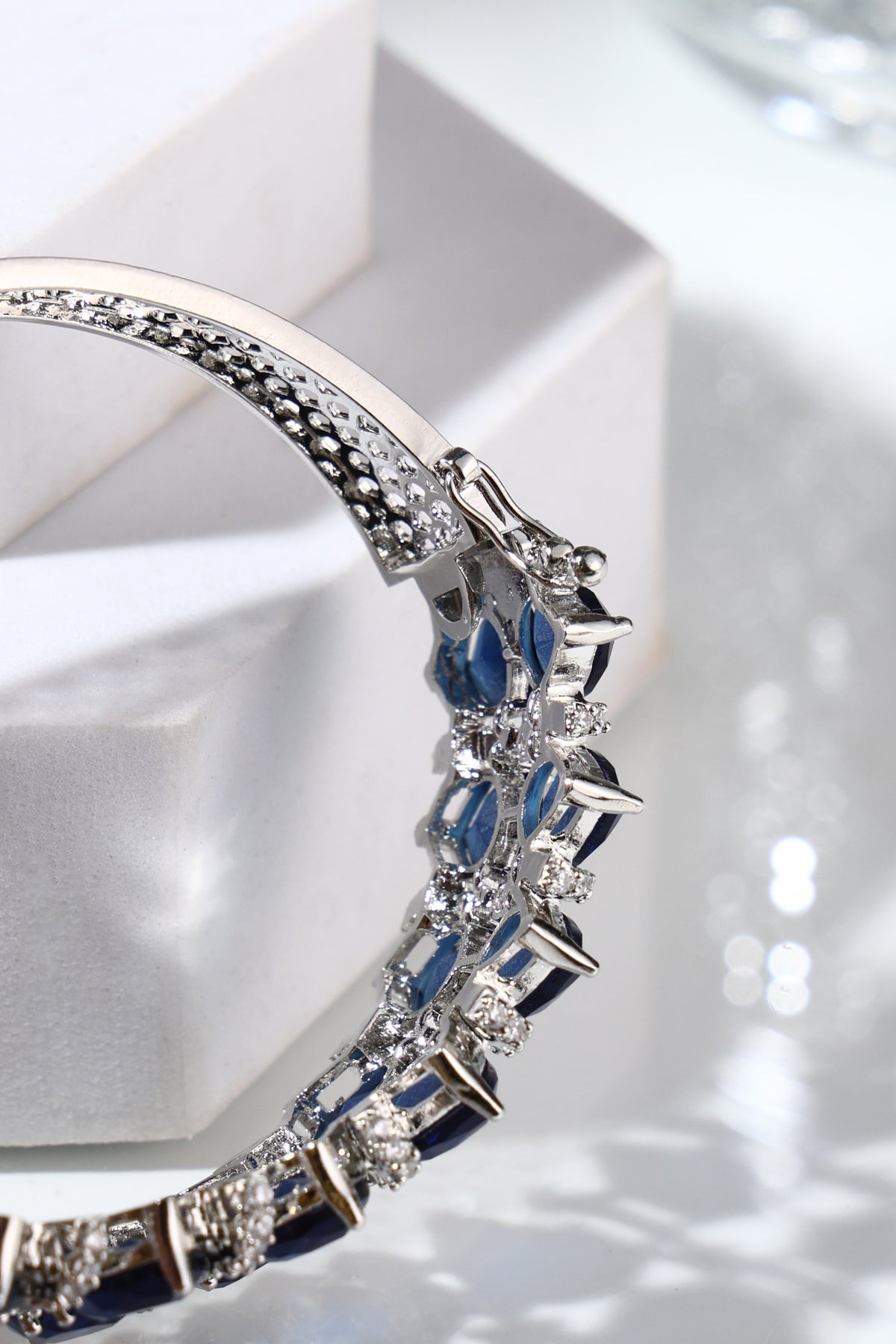Sapphire Blue Crystal Cuff Bracelet