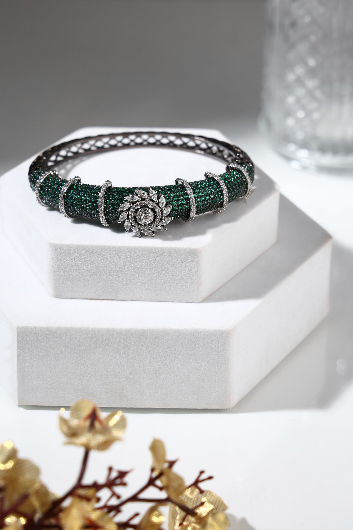 Emerald Noir Crystal Bangle