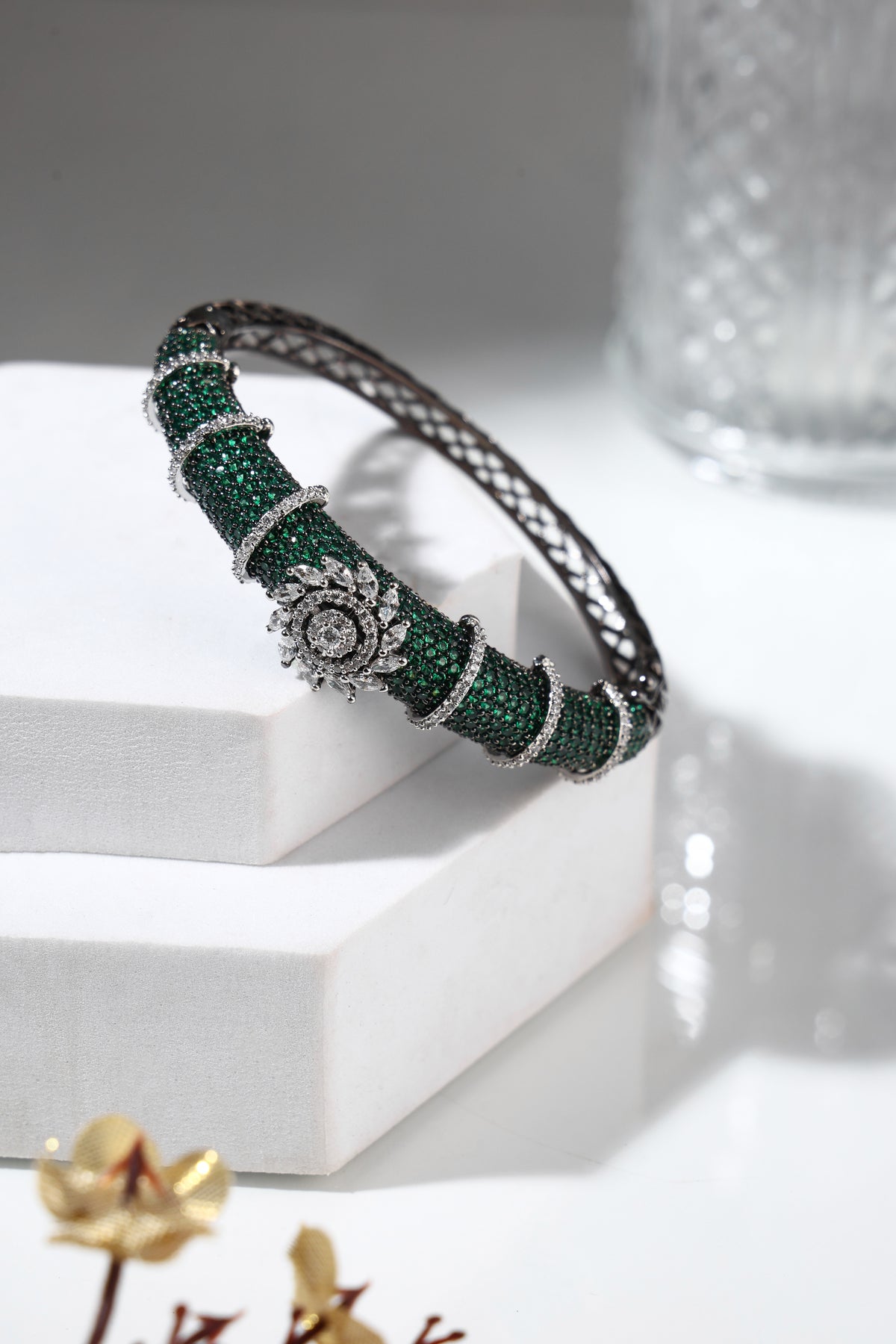 Emerald Noir Crystal Bangle