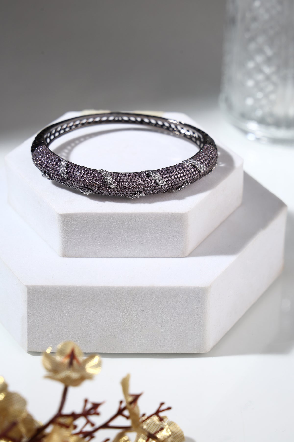 Midnight Amethyst Crystal Bangle