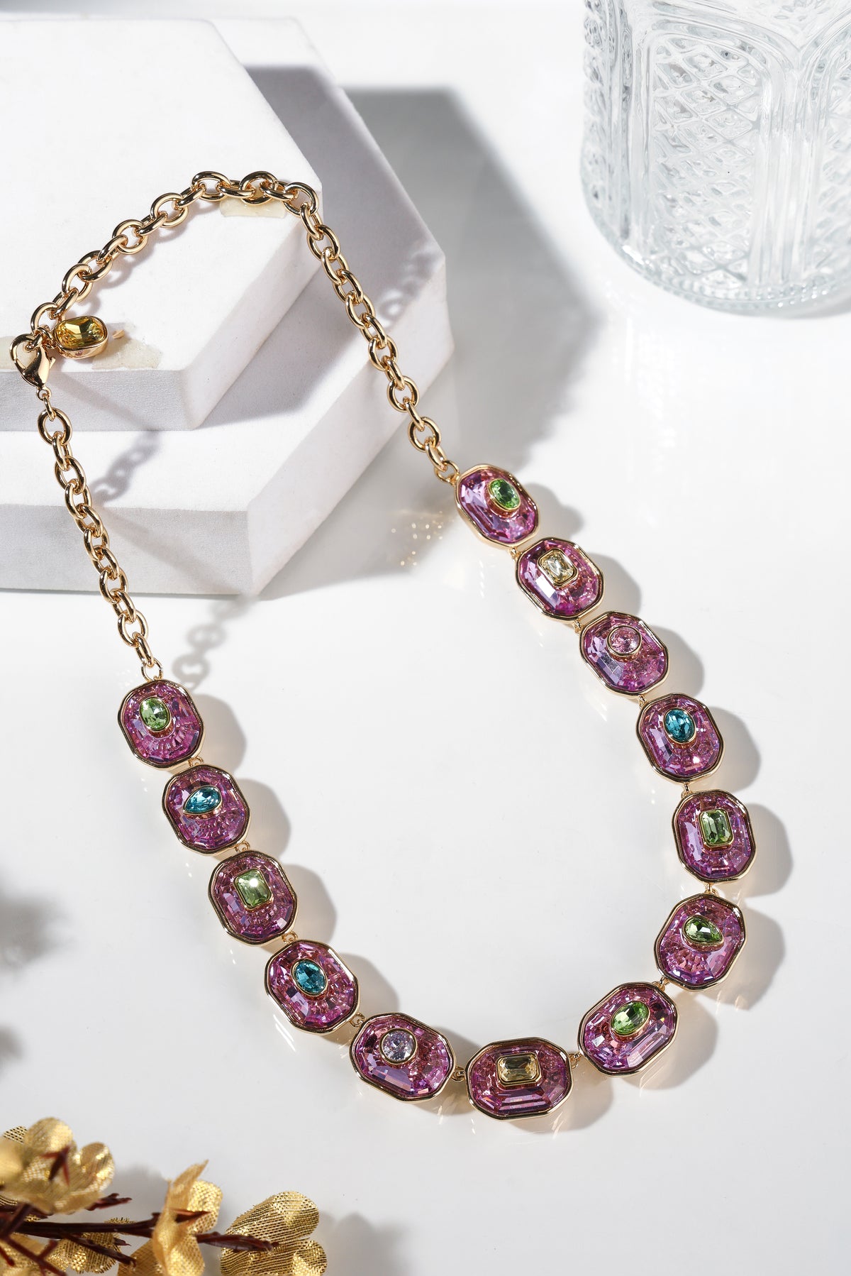 Amara Multicolour Crystal Link Necklace