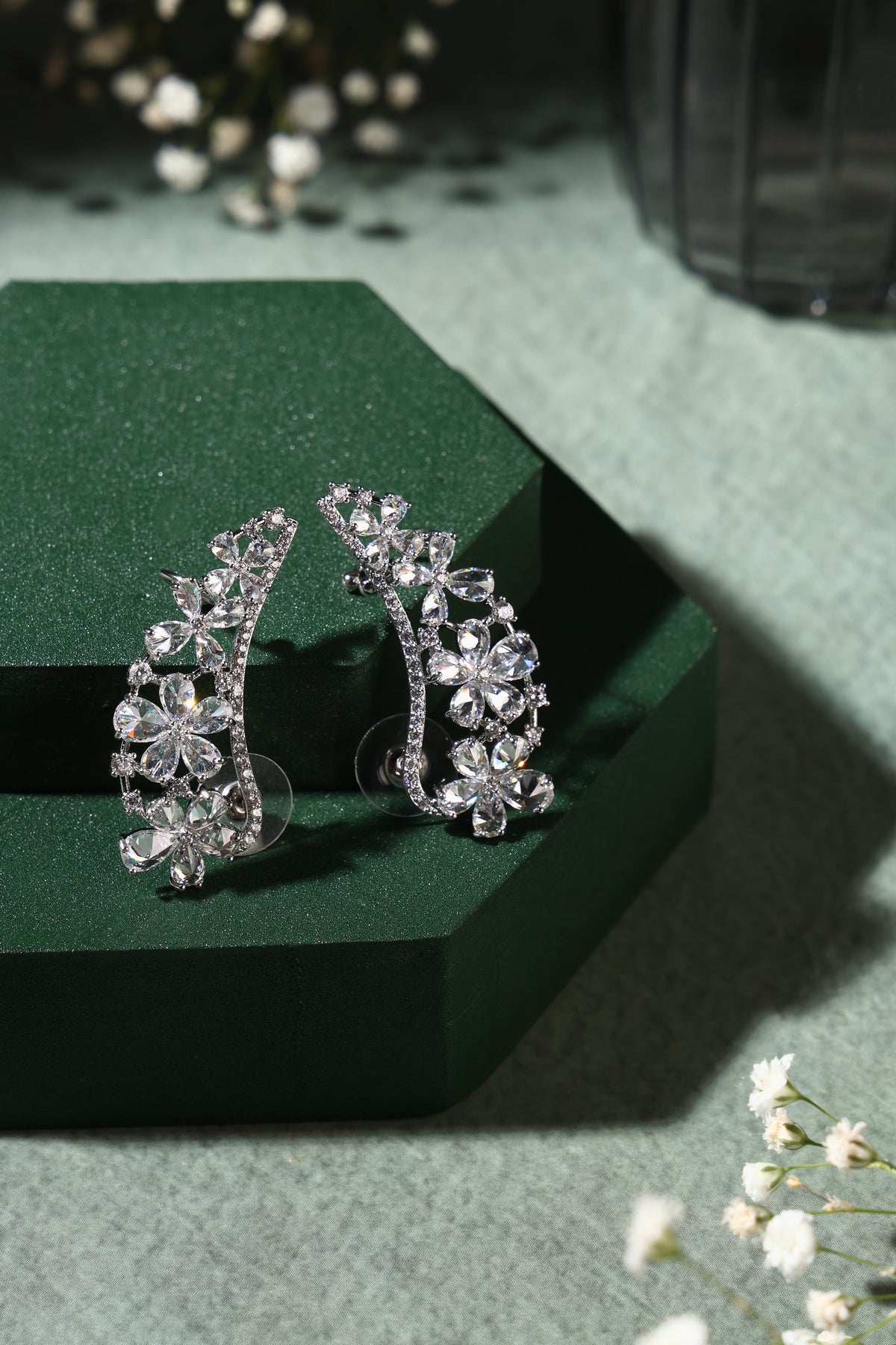 Fiorina Crystal Blossom Ear Climbers