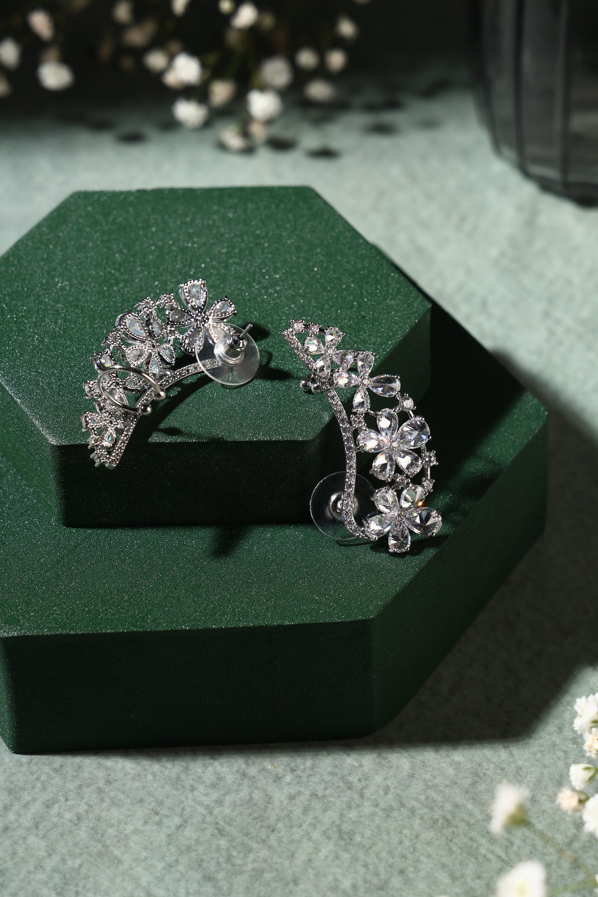 Fiorina Crystal Blossom Ear Climbers