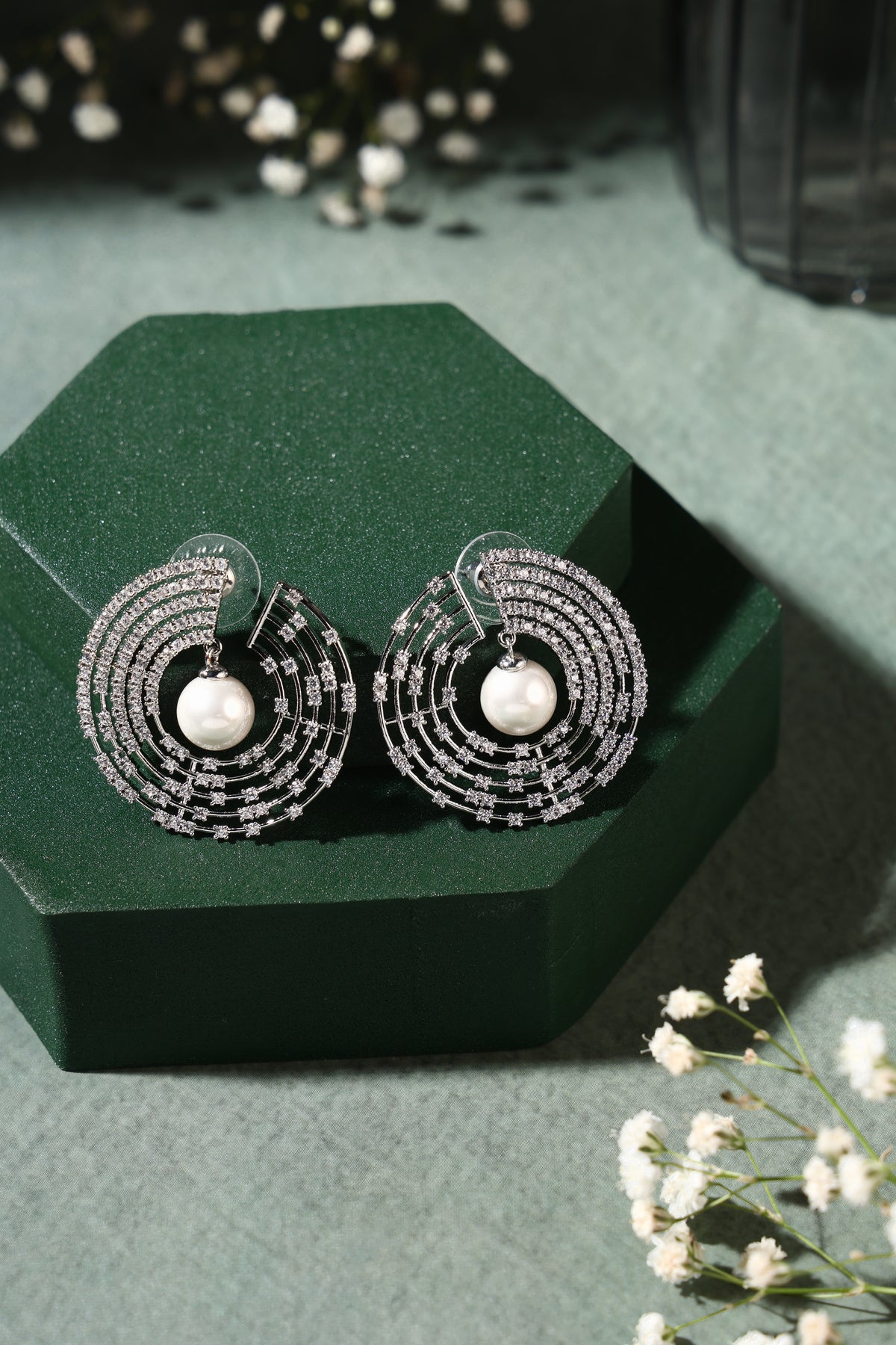 Orion Pearl Spiral Earrings