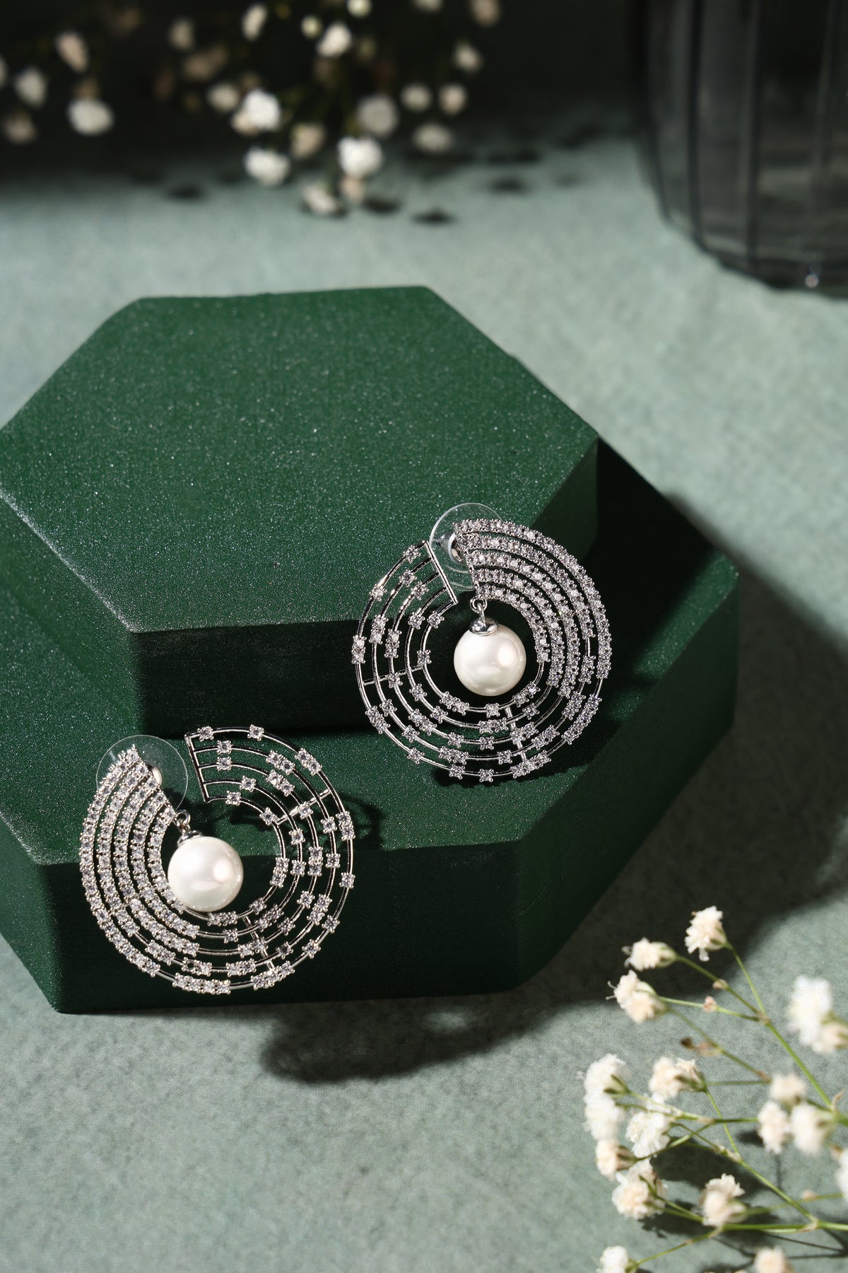 Orion Pearl Spiral Earrings