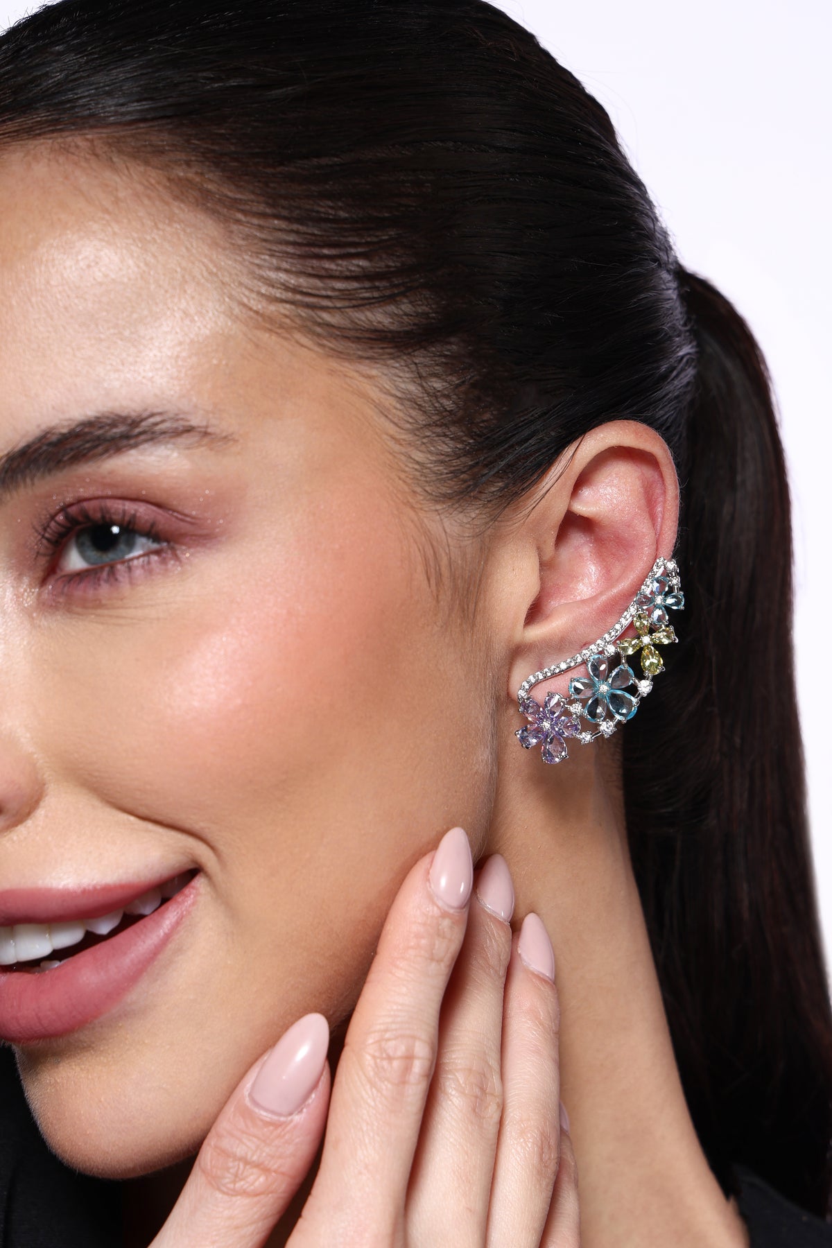 Iris Pastel Floral Ear Crawlers