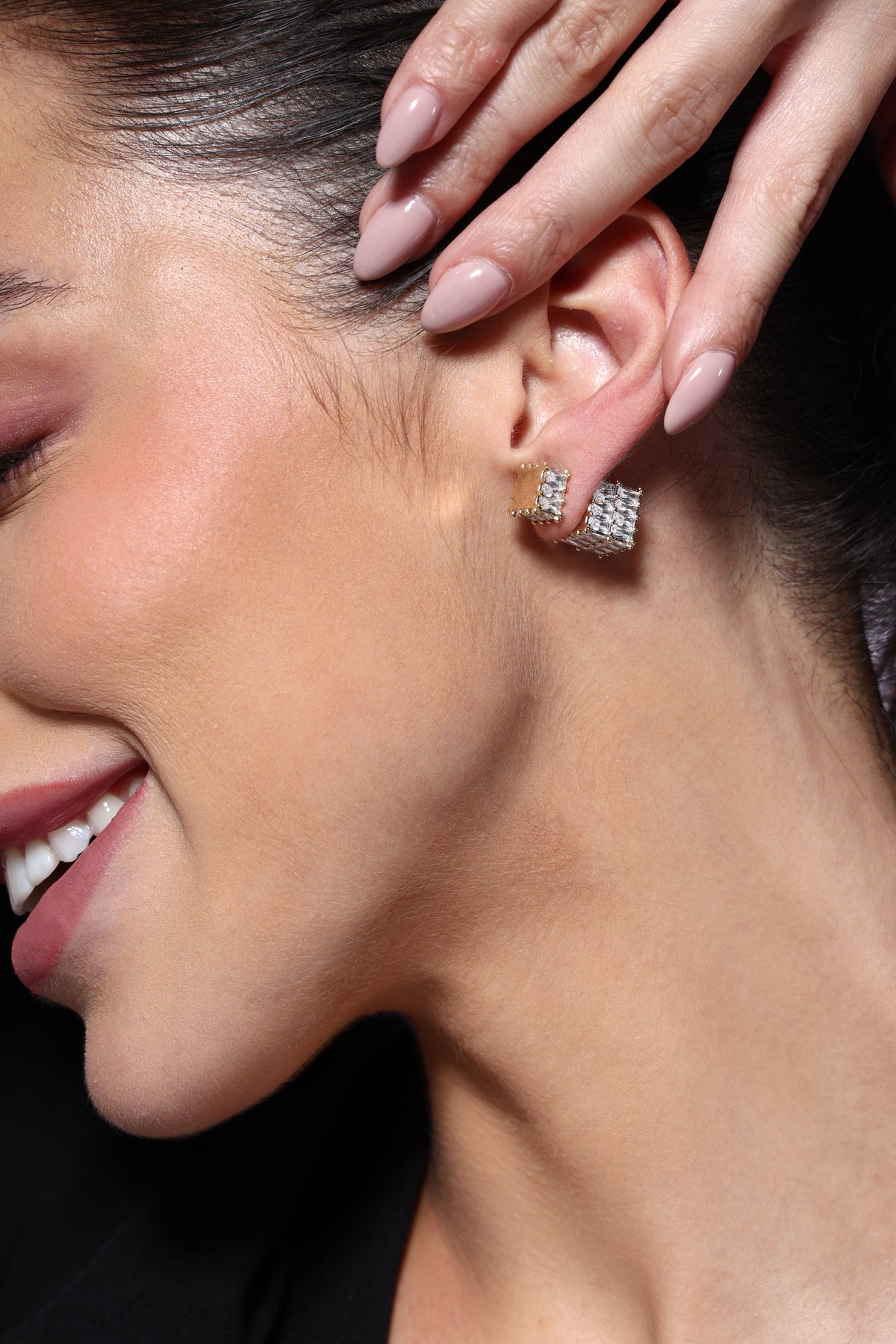 Verona Geometric Cube Jacket Earrings