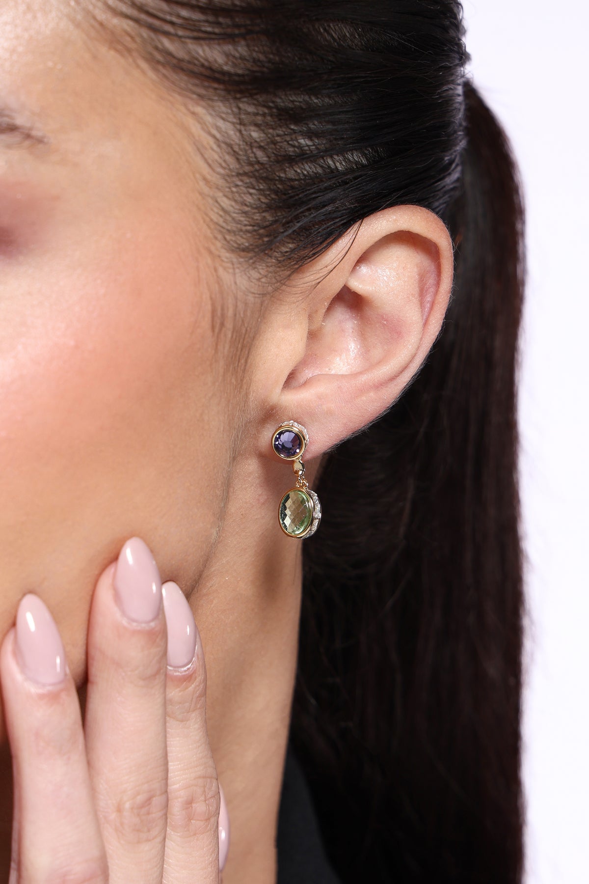 Elara Emerald & Onyx Drop Earrings