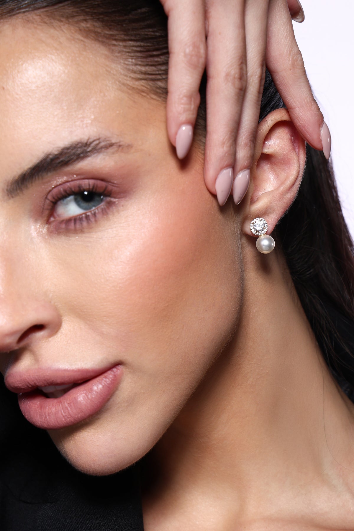 Elara Pearl Crystal Drop Earrings