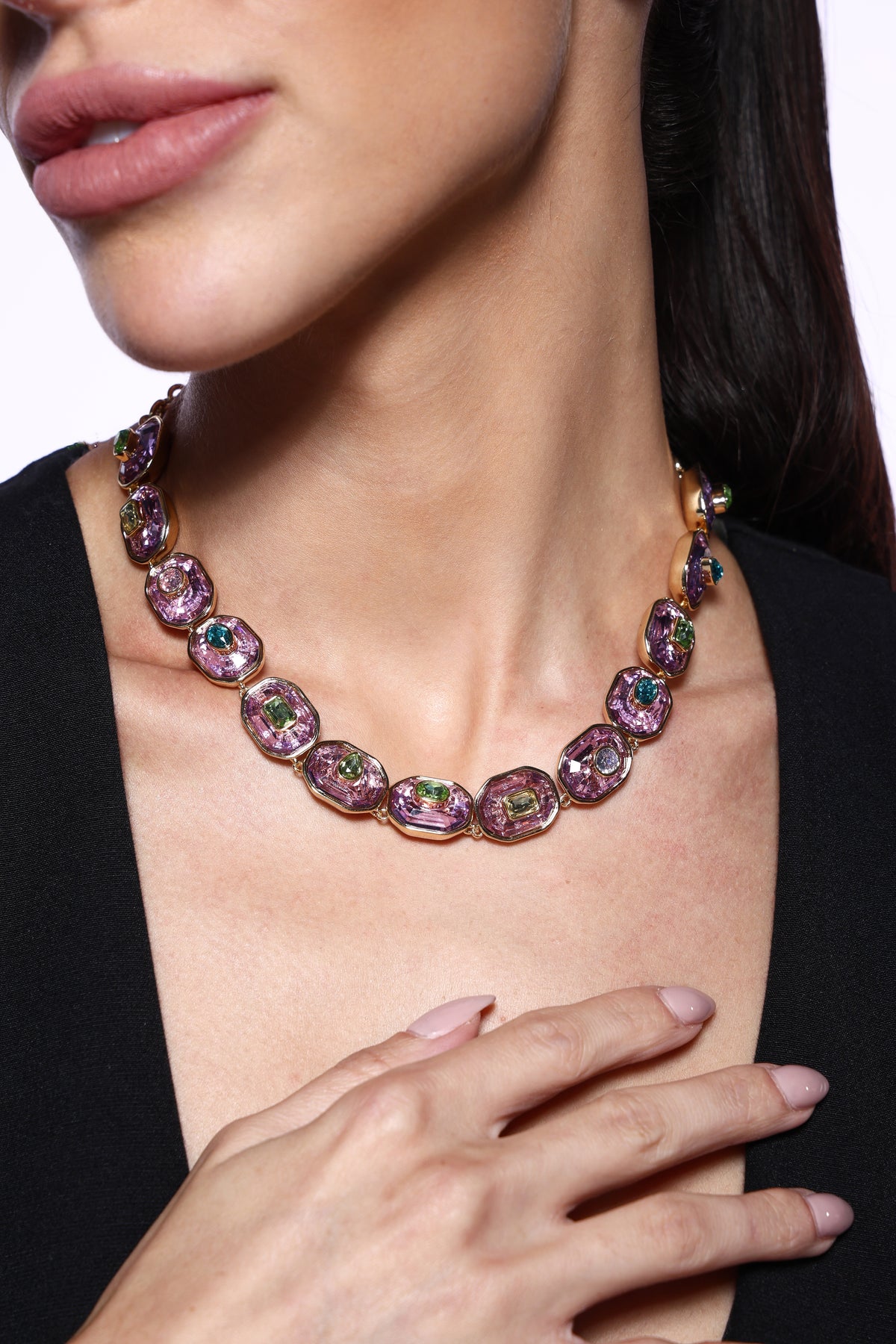Amara Multicolour Crystal Link Necklace