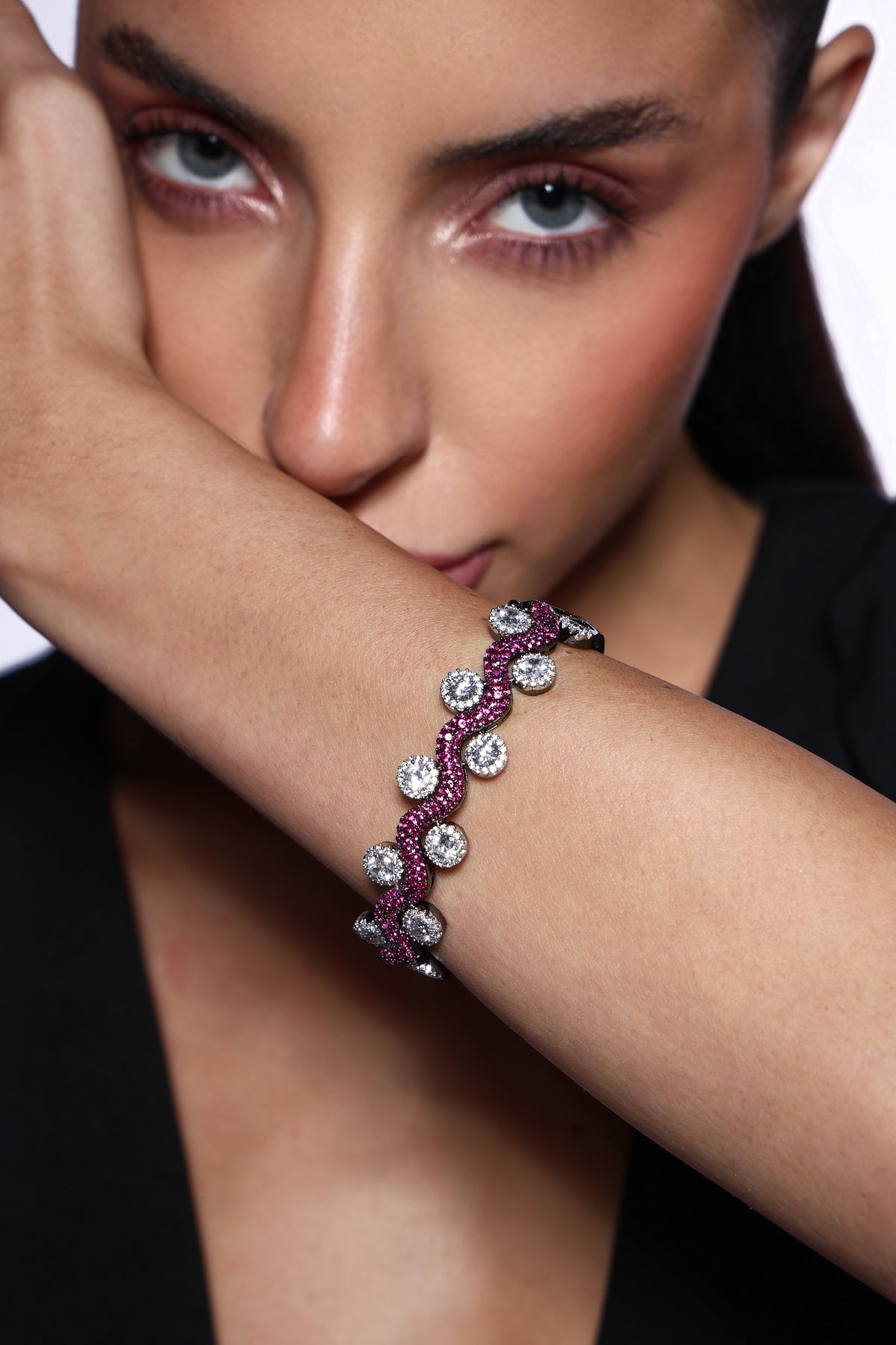 Ruby Radiance Crystal Bangle