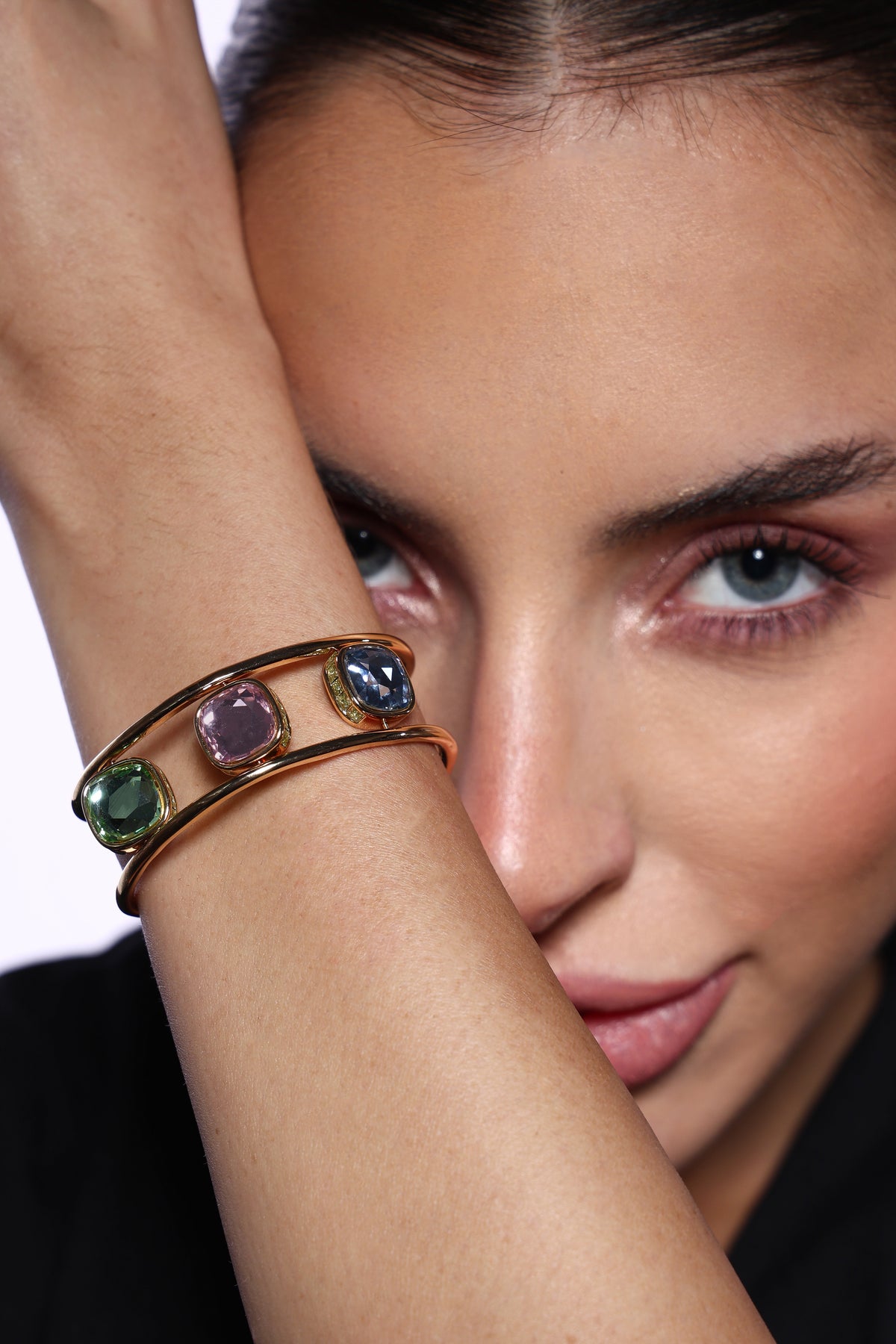 Prismatic Gemstone Open Cuff