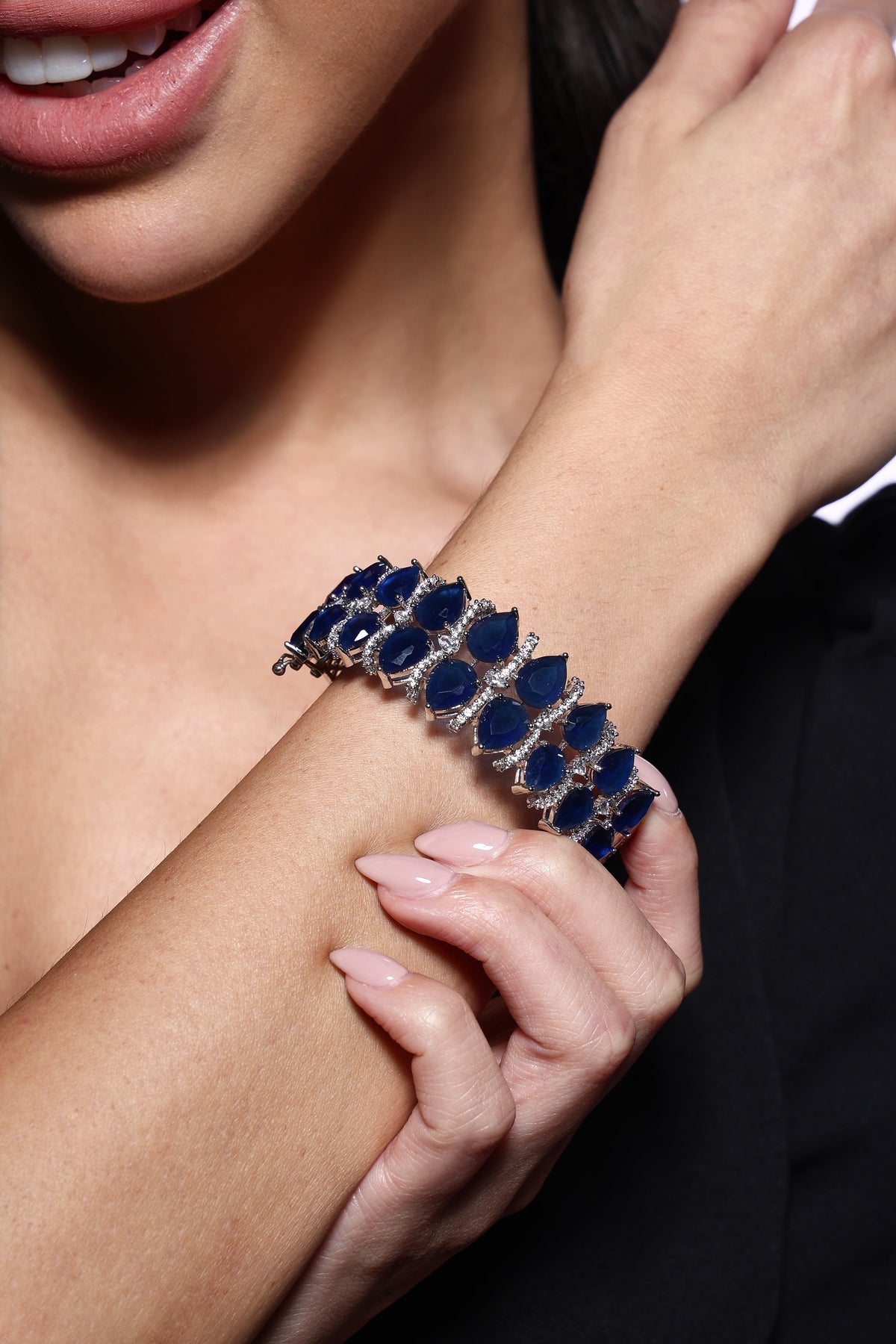 Sapphire Blue Crystal Cuff Bracelet