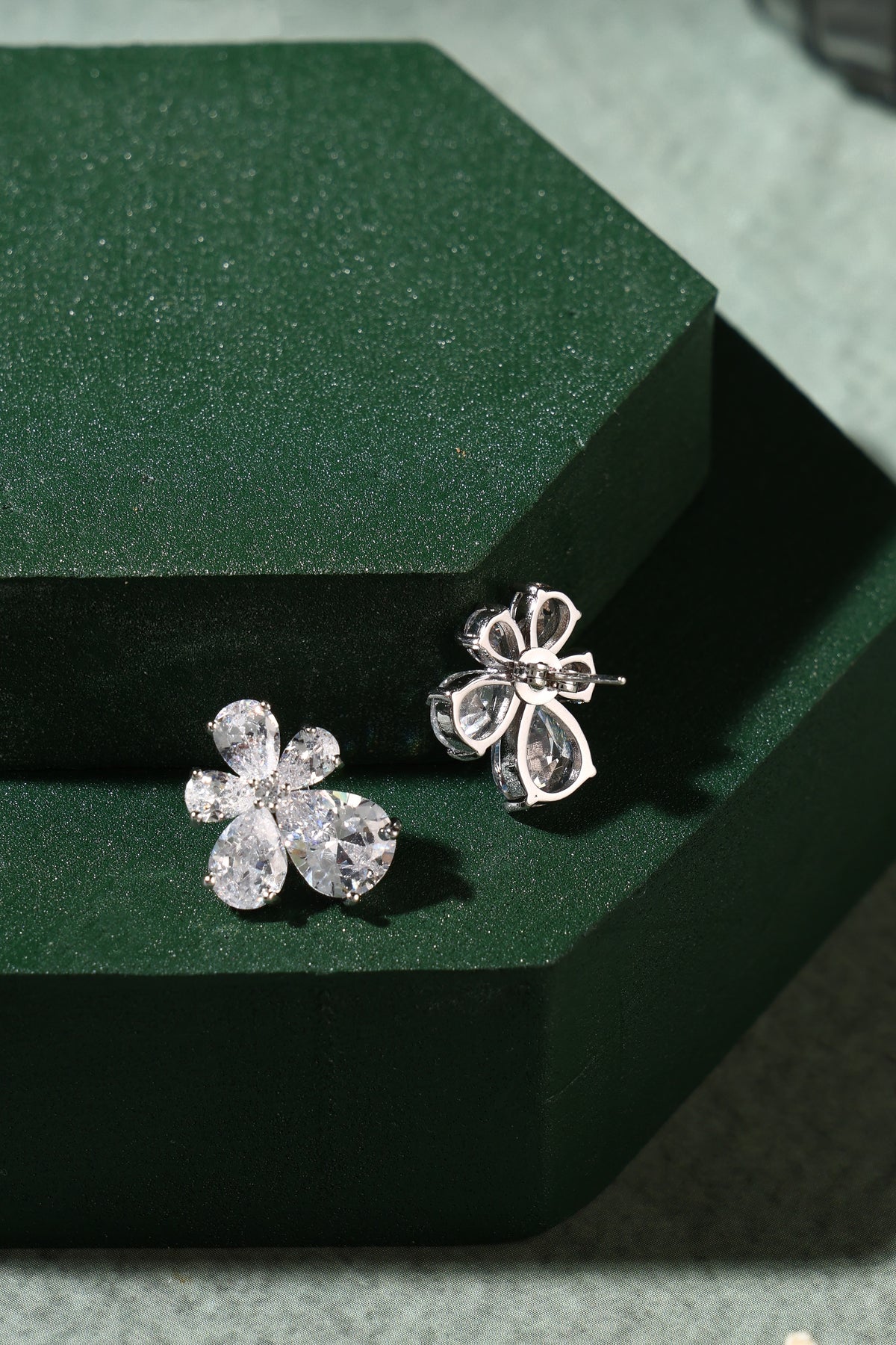 Celestia Floral Crystal Stud Earrings