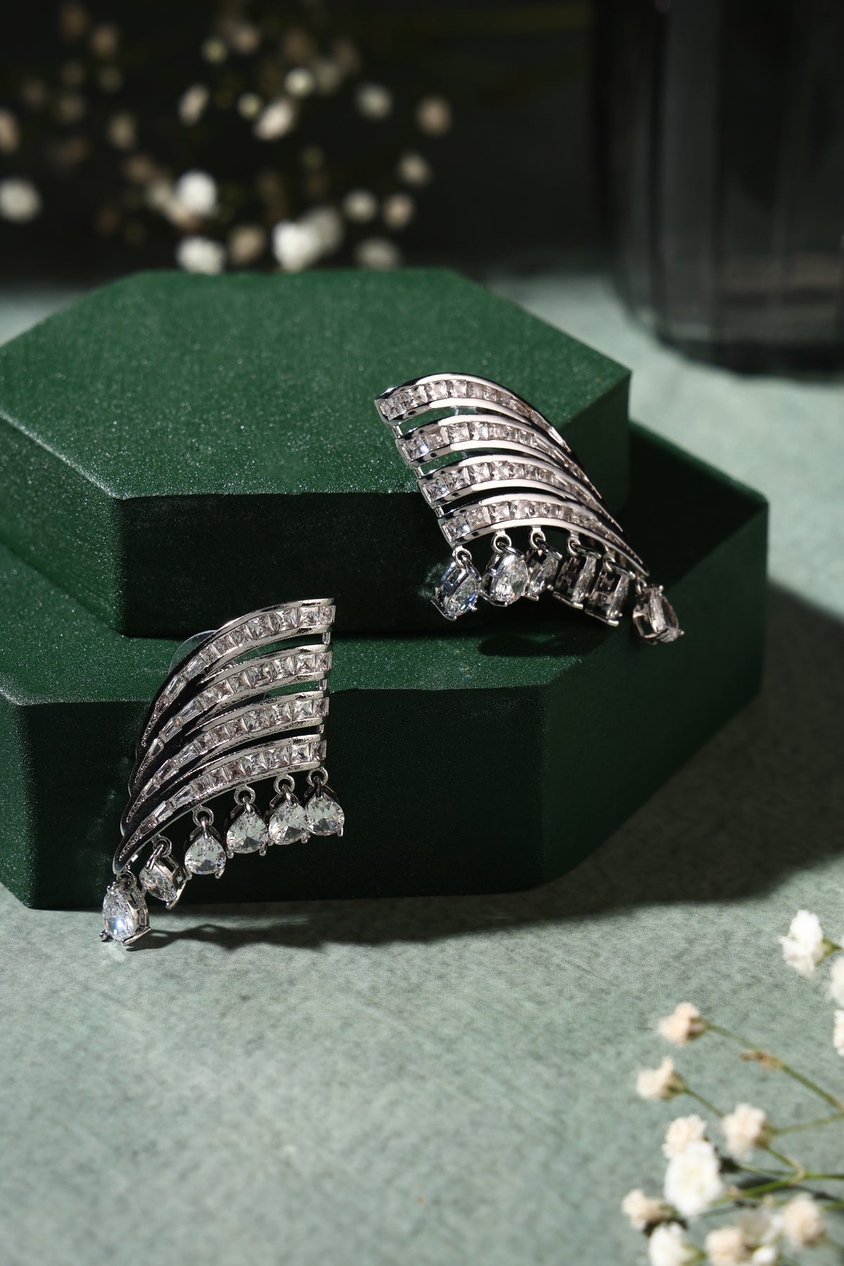 Celestine Crystal Cascade Earrings