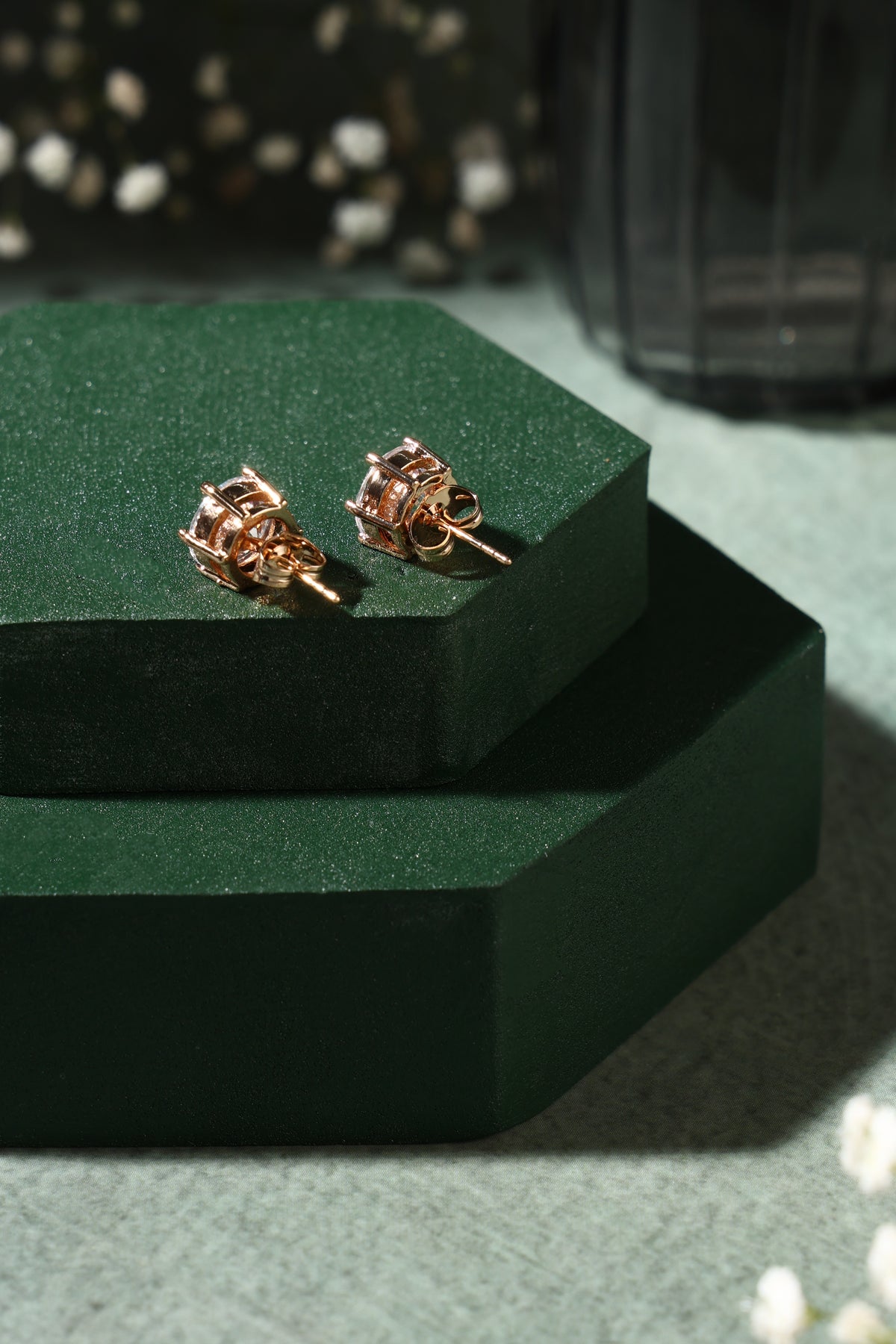 Celestia Solitaire Crystal Stud Earrings