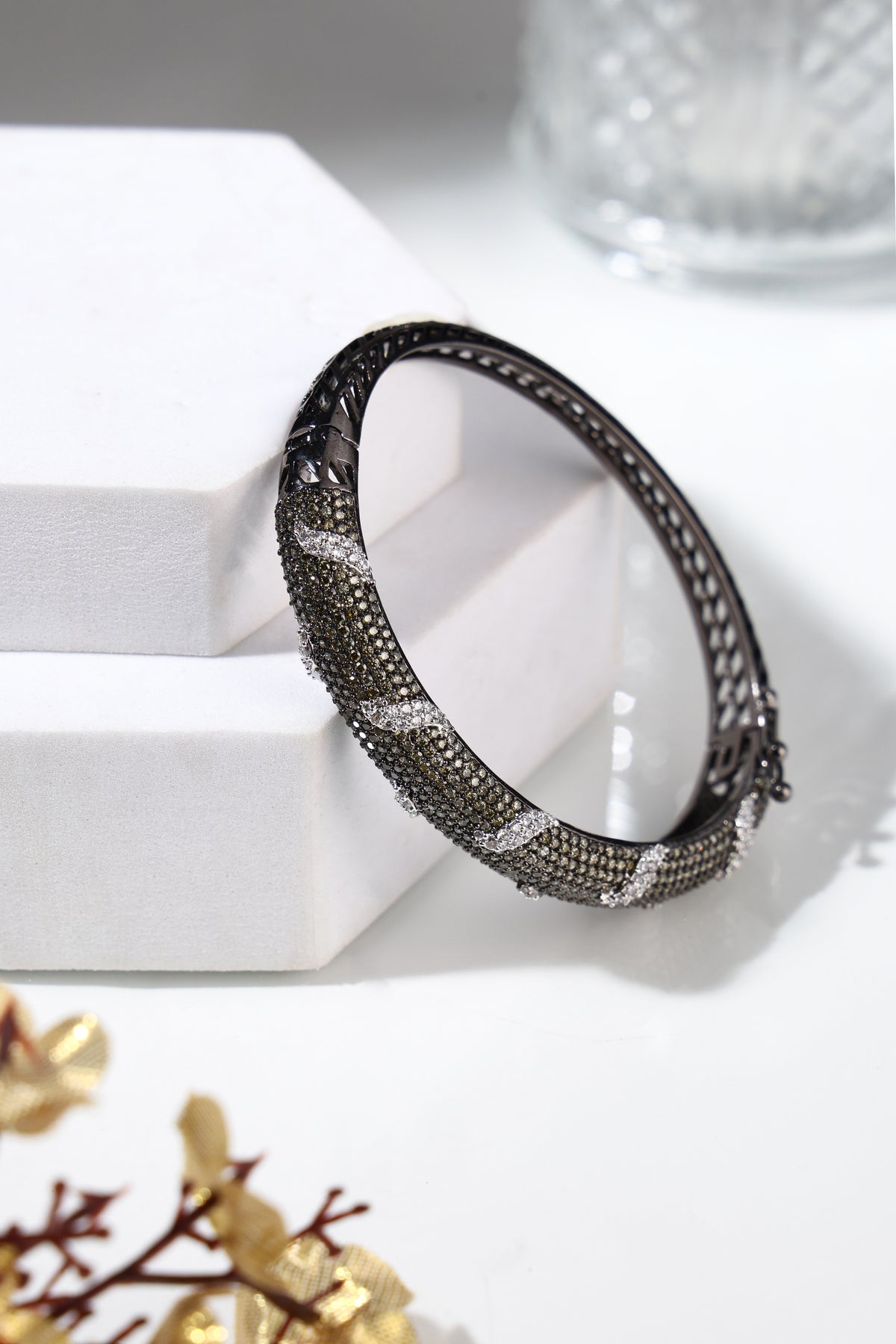 Noir Luxe Crystal Bangle