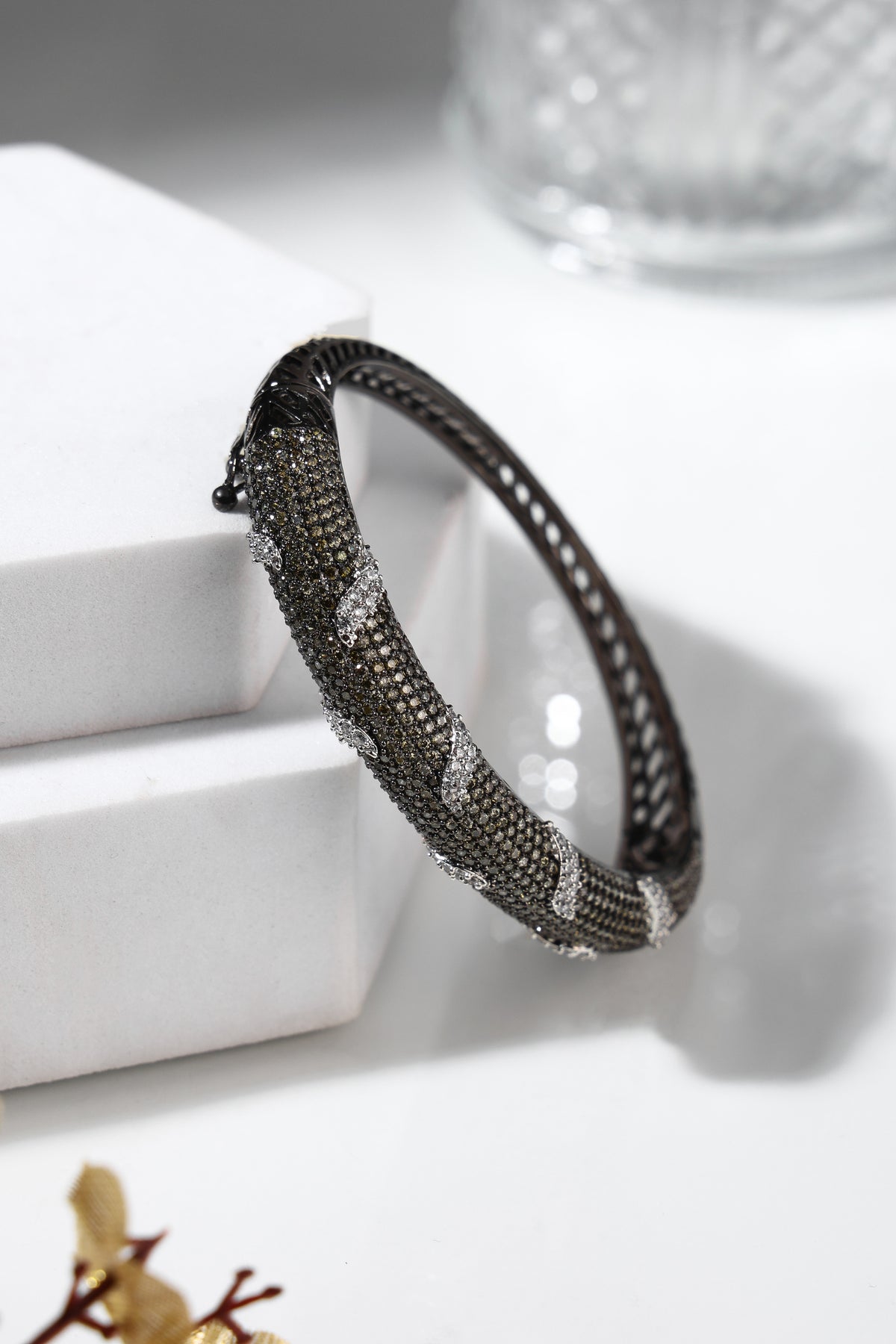 Noir Luxe Crystal Bangle
